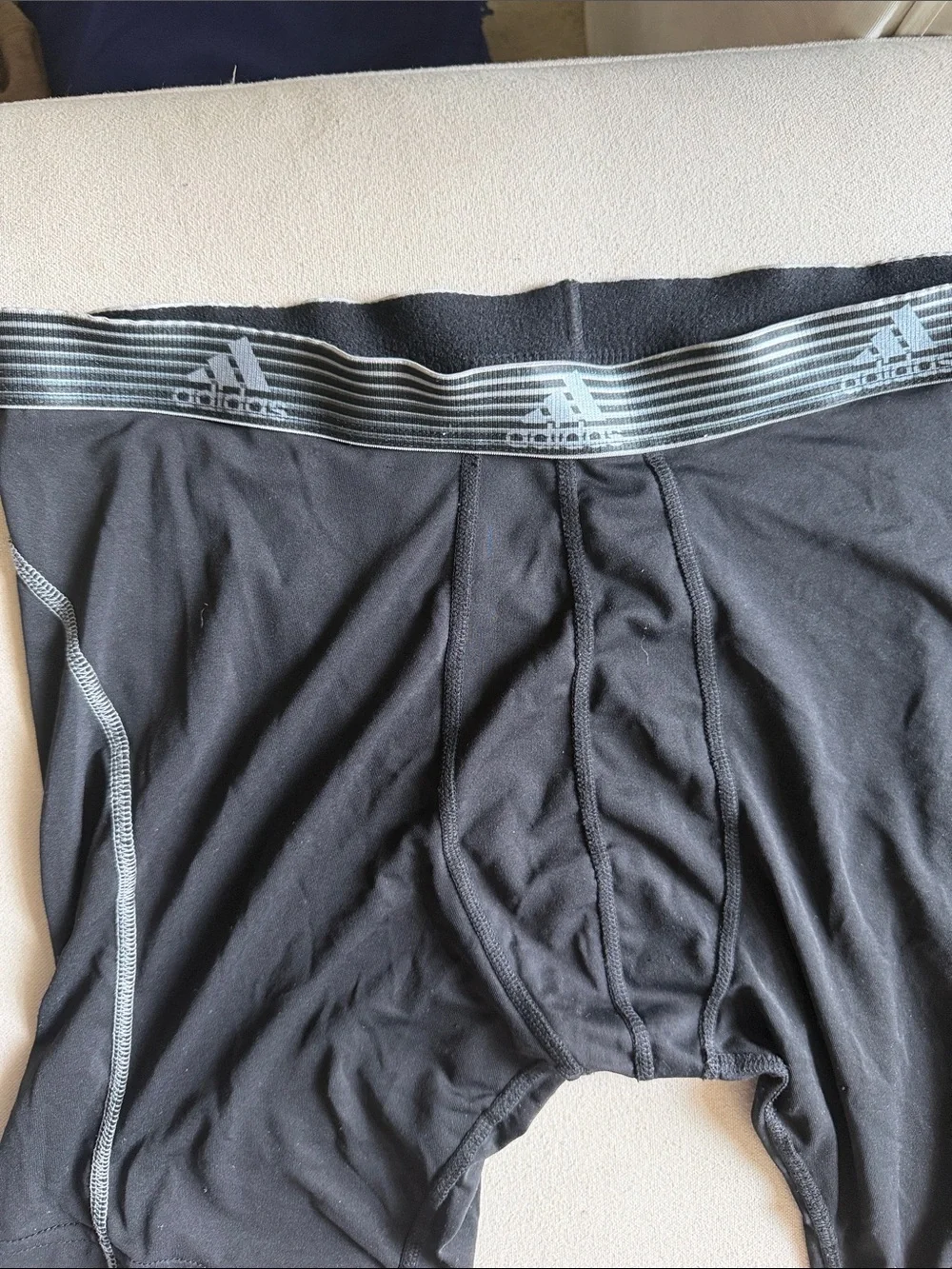 Pack of 3 Adidas Black Boxer Briefs with Grey Striped Logo Waistband